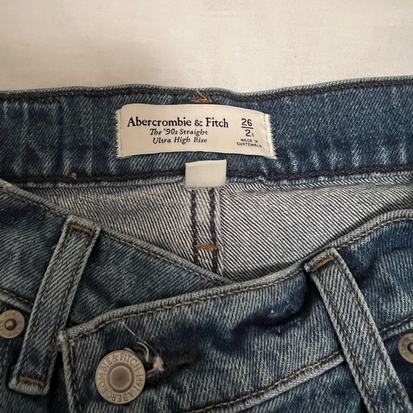 A&F curve love straight jeans with cross cross waist size 26/2 - Picture 3 of 6